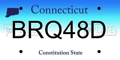 BRQ48D Connecticut License Plate
