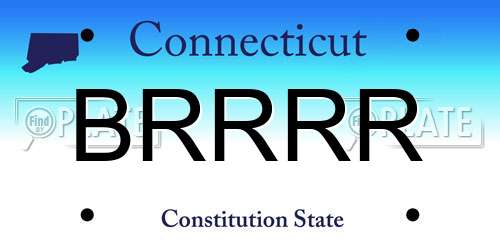 BRRRR Connecticut License Plate