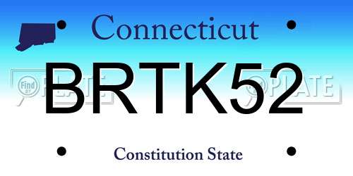 BRTK52 Connecticut License Plate