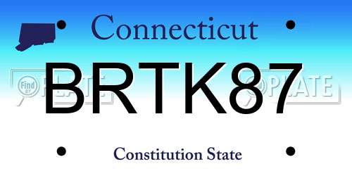 BRTK87 Connecticut License Plate