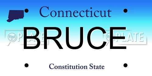 BRUCE Connecticut License Plate