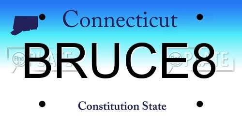 BRUCE8 Connecticut License Plate