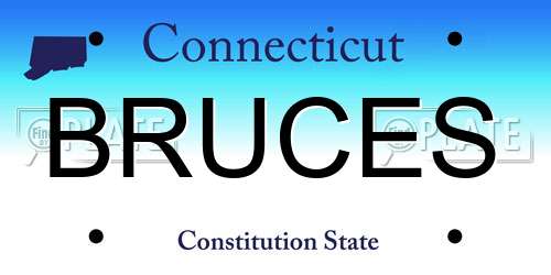 BRUCES Connecticut License Plate