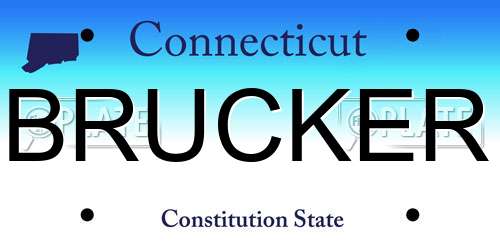 BRUCKER Connecticut License Plate