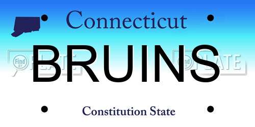 BRUINS Connecticut License Plate