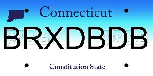 BRXDBDB Connecticut License Plate