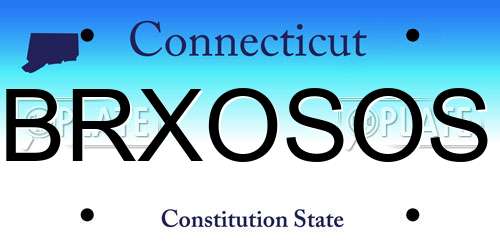 BRXOSOS Connecticut License Plate