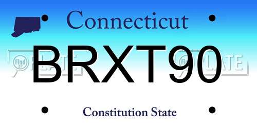 BRXT90 Connecticut License Plate