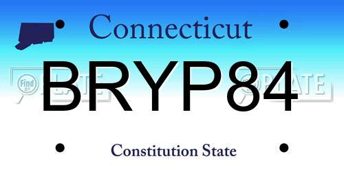 BRYP84 Connecticut License Plate