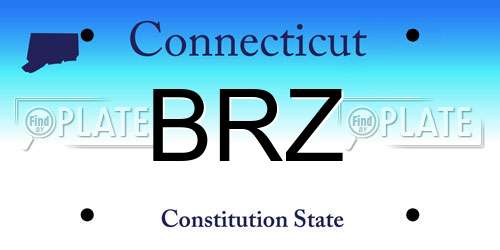 BRZ Connecticut License Plate