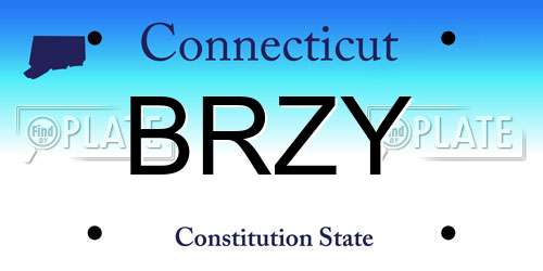 BRZY Connecticut License Plate