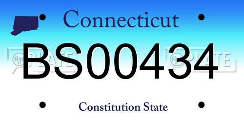 BS00434 Connecticut License Plate