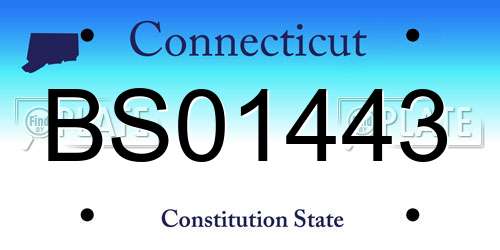 BS01443 Connecticut License Plate