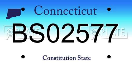 BS02577 Connecticut License Plate