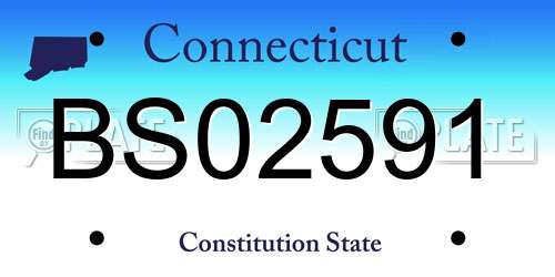 BS02591 Connecticut License Plate