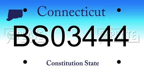 BS03444 Connecticut License Plate