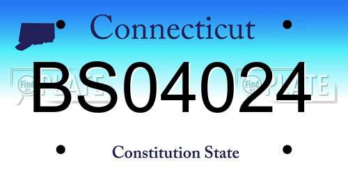 BS04024 Connecticut License Plate