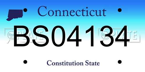 BS04134 Connecticut License Plate