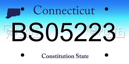 BS05223 Connecticut License Plate