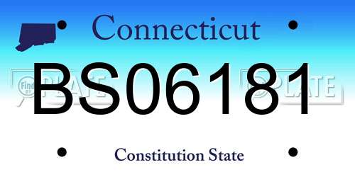 BS06181 Connecticut License Plate