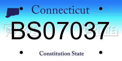 BS07037 Connecticut License Plate