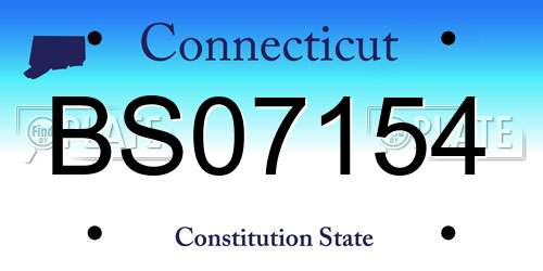 BS07154 Connecticut License Plate