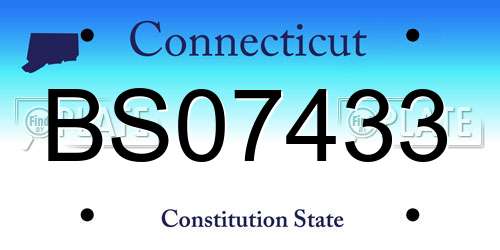 BS07433 Connecticut License Plate