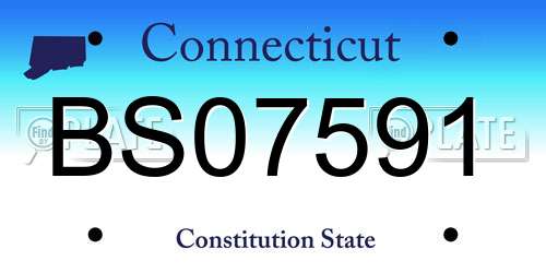 BS07591 Connecticut License Plate