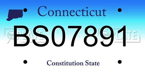 BS07891 Connecticut License Plate