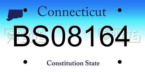 BS08164 Connecticut License Plate