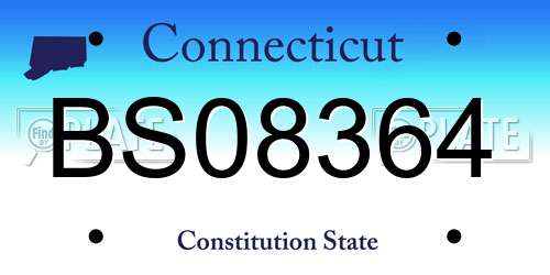 BS08364 Connecticut License Plate