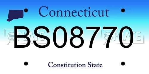 BS08770 Connecticut License Plate