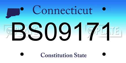 BS09171 Connecticut License Plate
