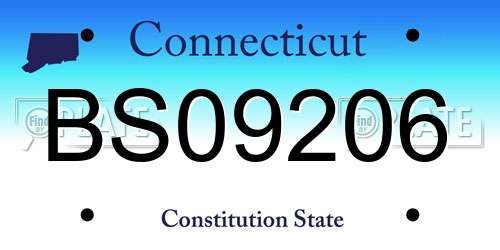 BS09206 Connecticut License Plate