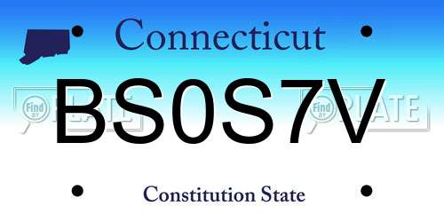 BS0S7V Connecticut License Plate