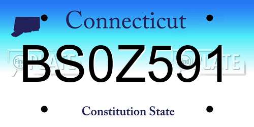 BS0Z591 Connecticut License Plate