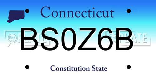BS0Z6B Connecticut License Plate