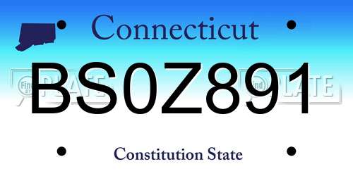 BS0Z891 Connecticut License Plate