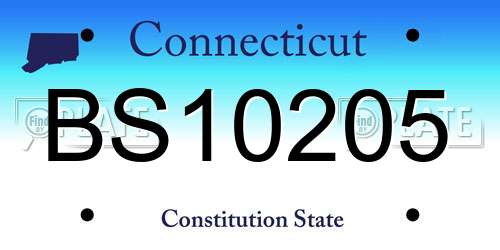BS10205 Connecticut License Plate