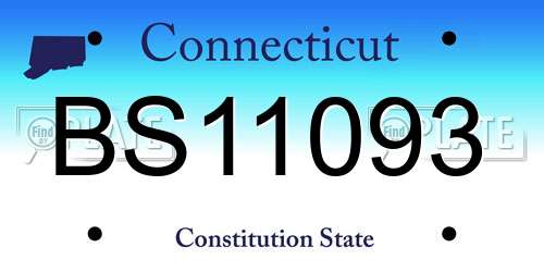 BS11093 Connecticut License Plate