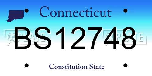 BS12748 Connecticut License Plate