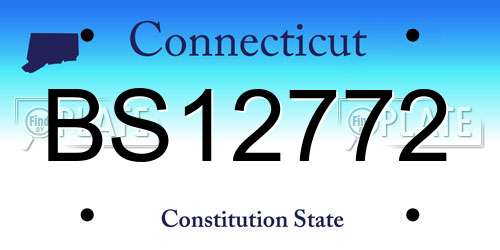 BS12772 Connecticut License Plate