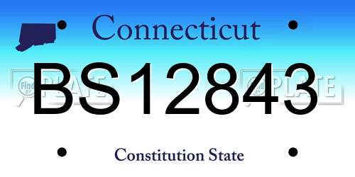BS12843 Connecticut License Plate