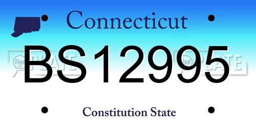 BS12995 Connecticut License Plate