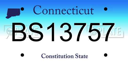 BS13757 Connecticut License Plate