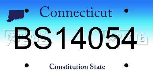 BS14054 Connecticut License Plate