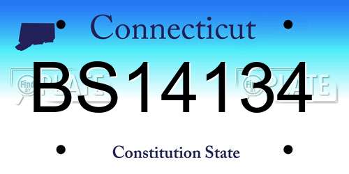 BS14134 Connecticut License Plate