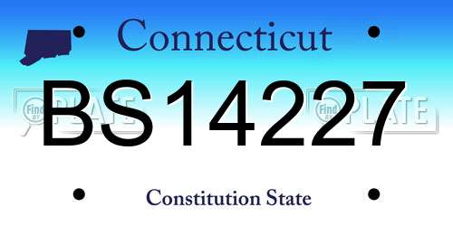 BS14227 Connecticut License Plate