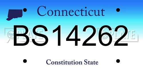 BS14262 Connecticut License Plate