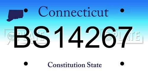 BS14267 Connecticut License Plate